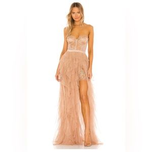 For Love and Lemons Bustier Gown, Warm Taupe